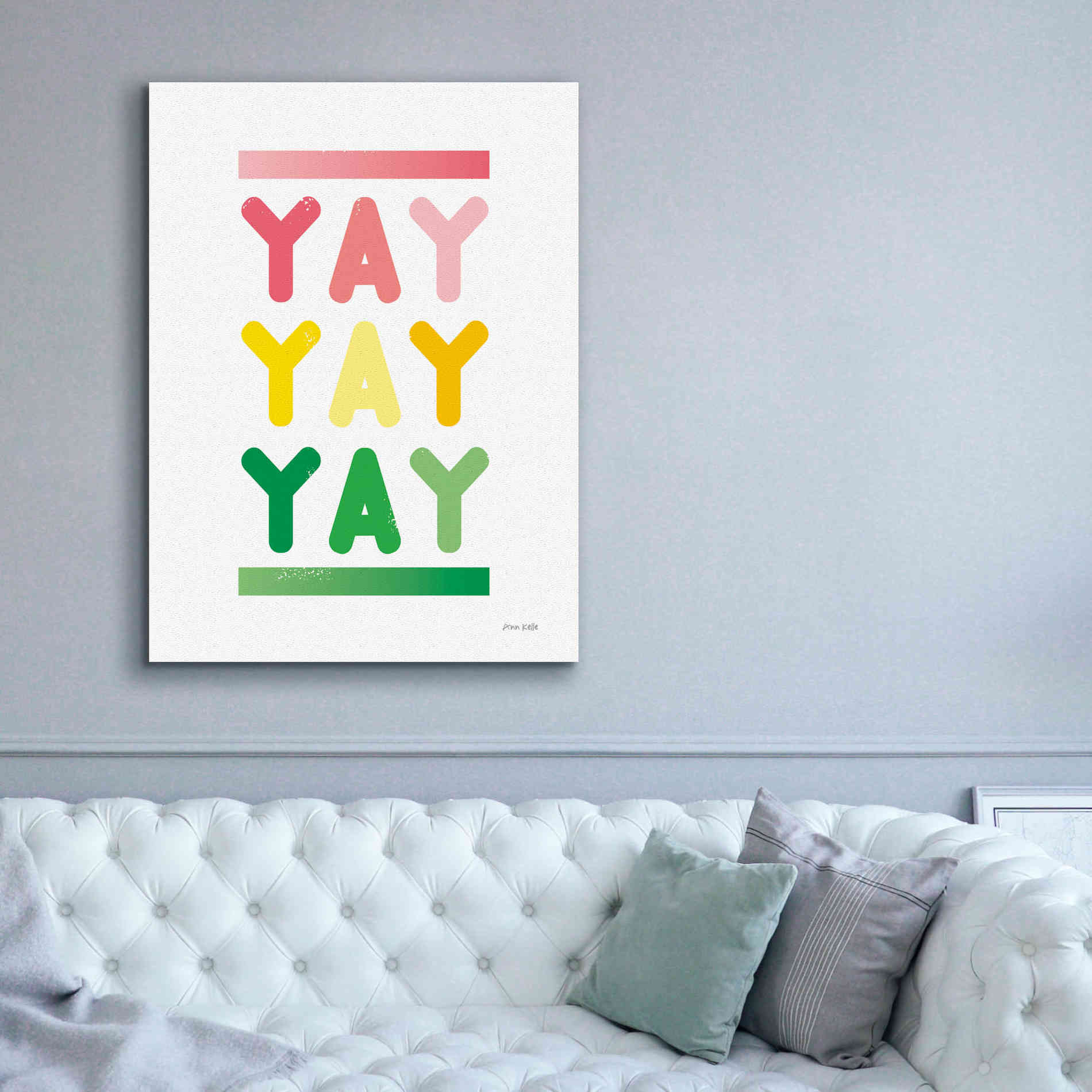 'Yay' by Ann Kelle Designs, Canvas Wall Art,40 x 54