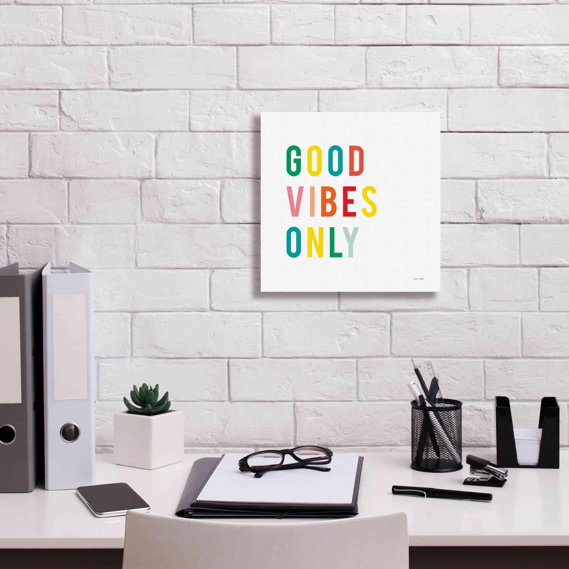 'Good Vibes Only' by Ann Kelle Designs, Canvas Wall Art,12 x 12