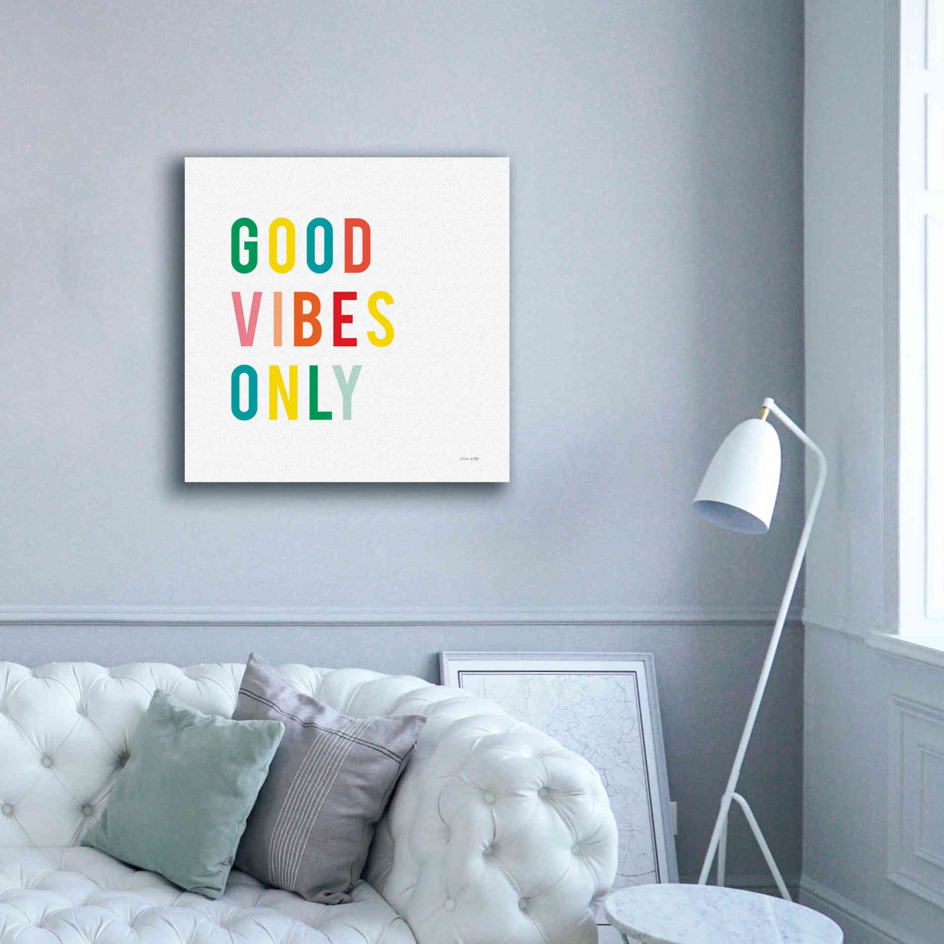 'Good Vibes Only' by Ann Kelle Designs, Canvas Wall Art,37 x 37