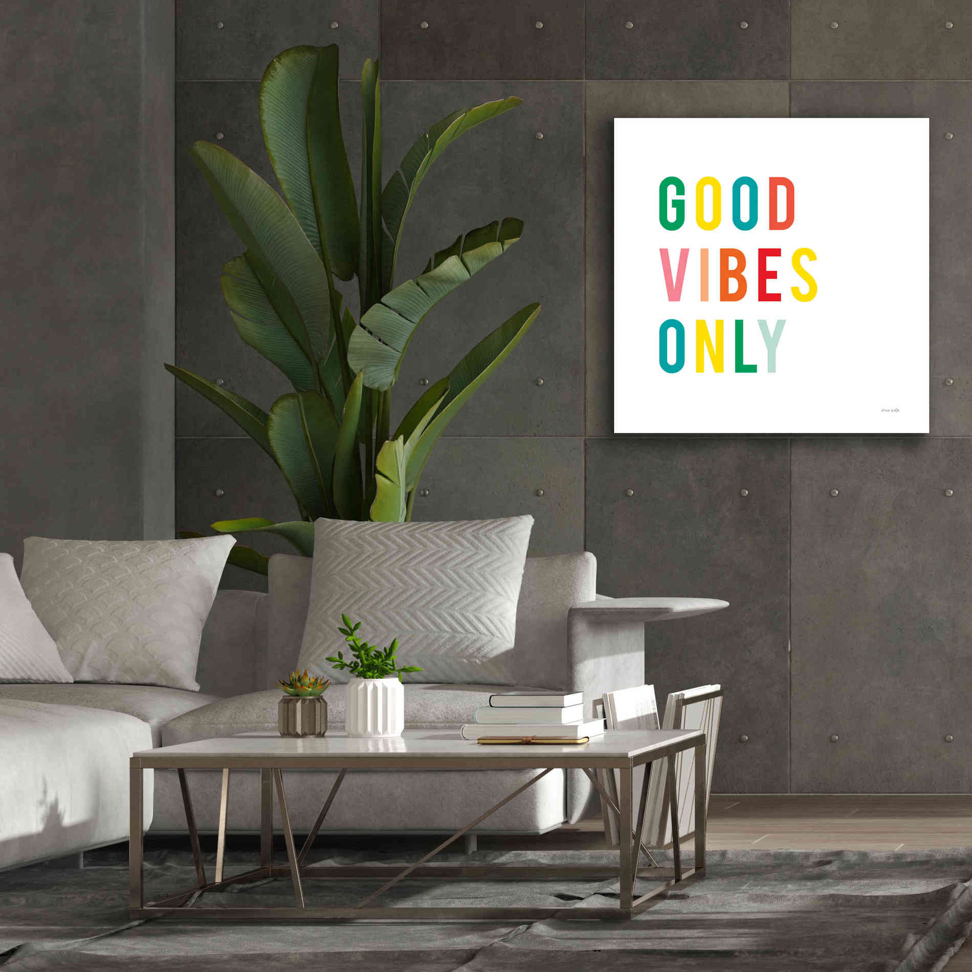 'Good Vibes Only' by Ann Kelle Designs, Canvas Wall Art,37 x 37
