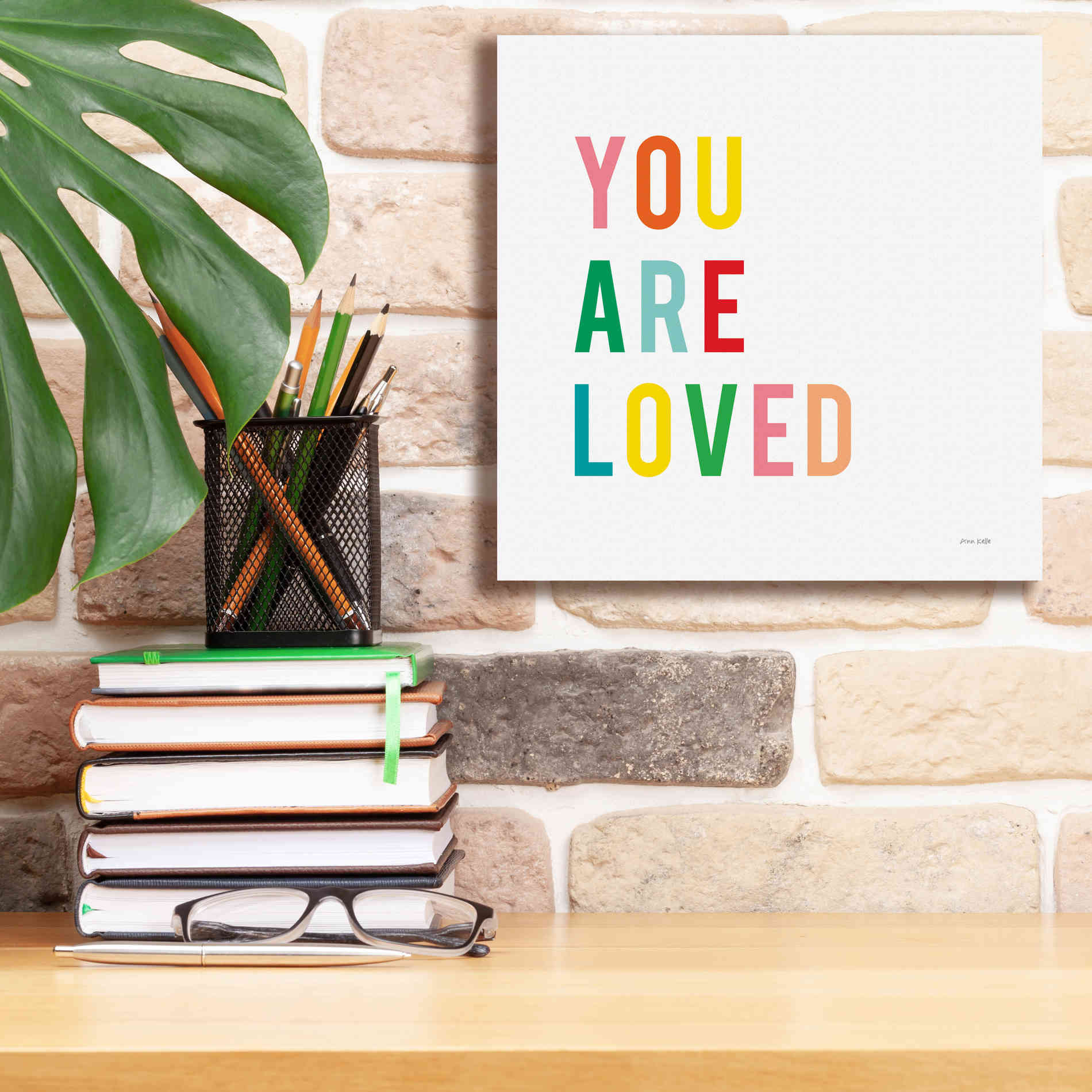 'You are Loved' by Ann Kelle Designs, Canvas Wall Art,12 x 12