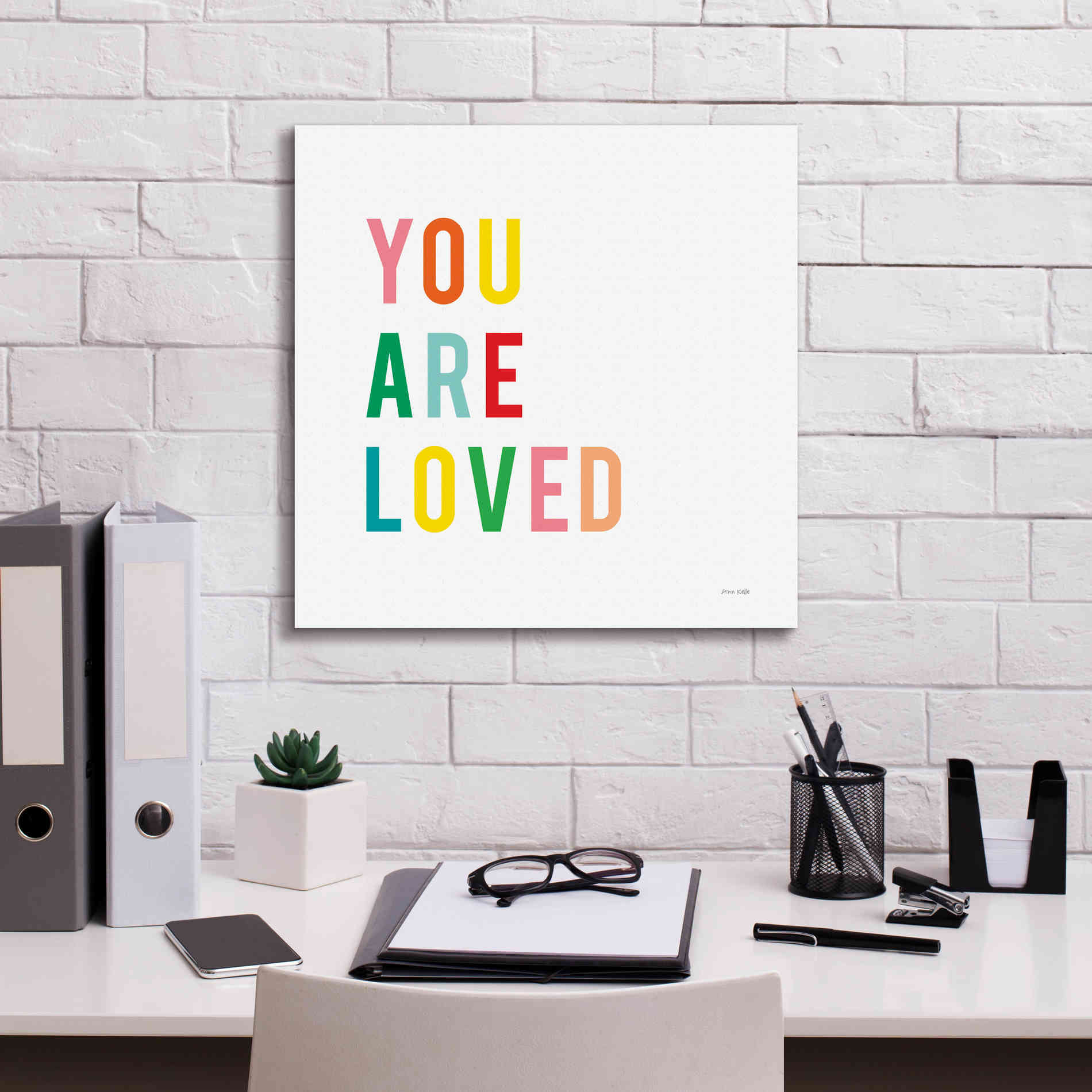 'You are Loved' by Ann Kelle Designs, Canvas Wall Art,18 x 18