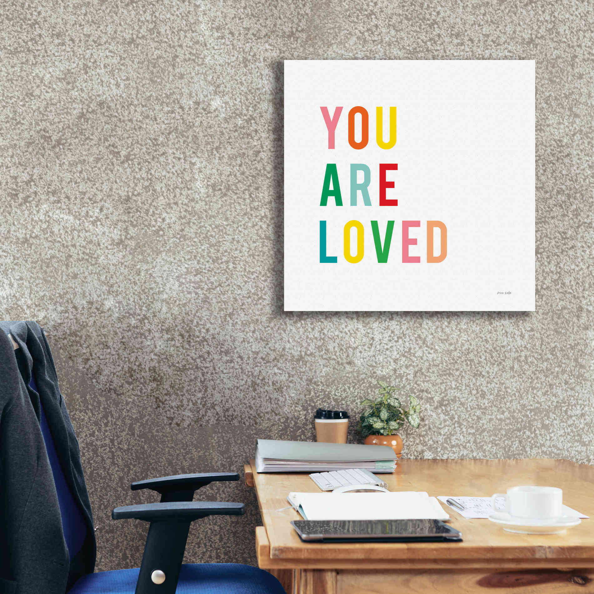 'You are Loved' by Ann Kelle Designs, Canvas Wall Art,26 x 26