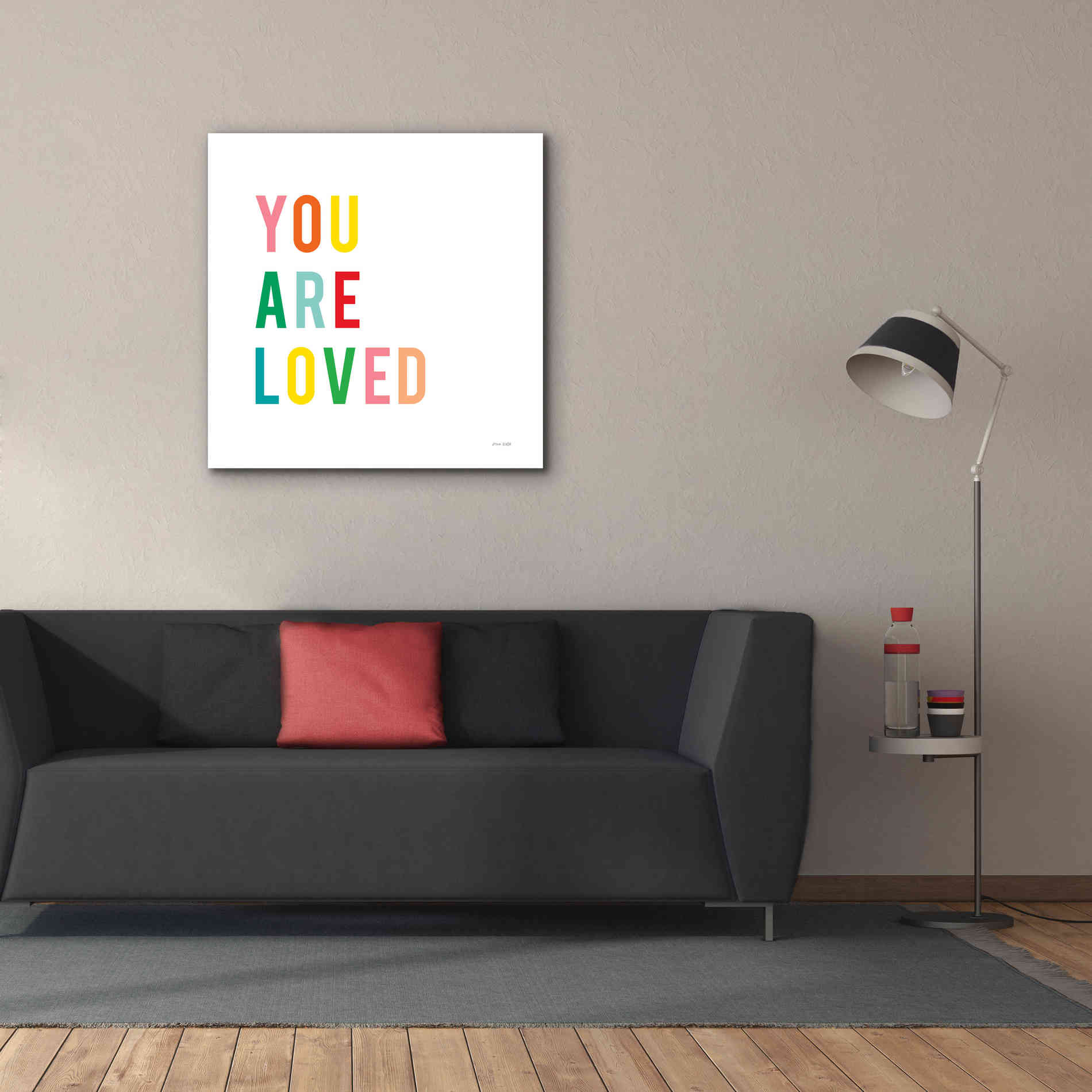 'You are Loved' by Ann Kelle Designs, Canvas Wall Art,37 x 37