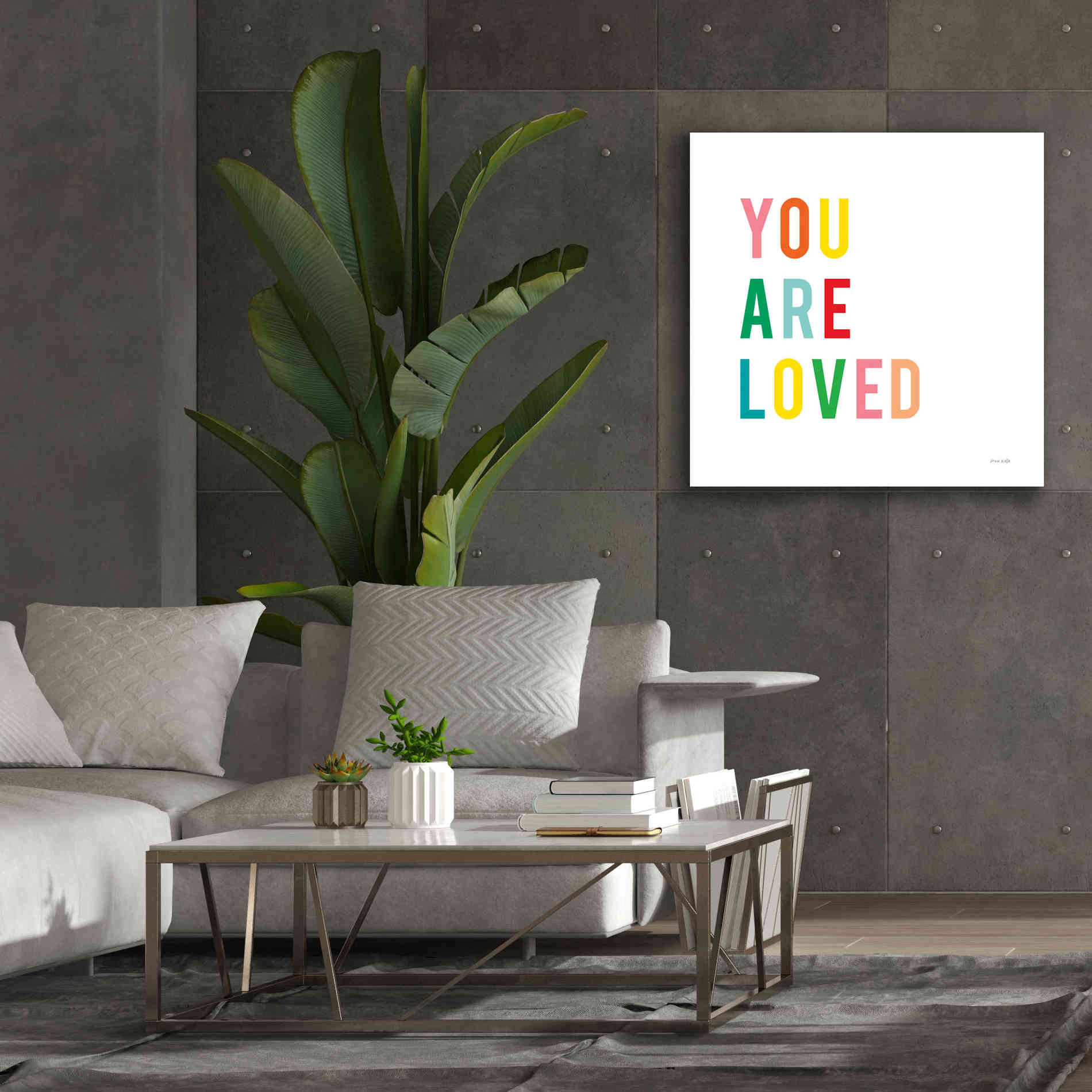 'You are Loved' by Ann Kelle Designs, Canvas Wall Art,37 x 37