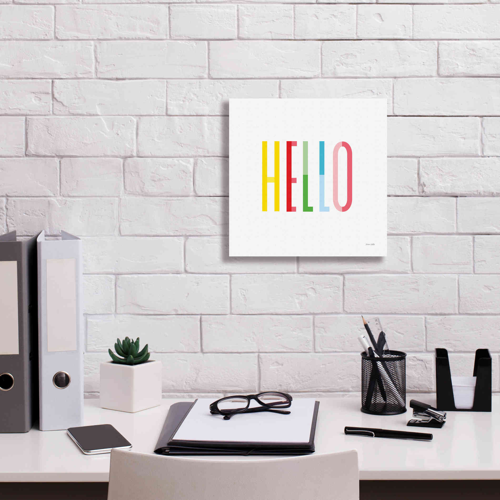 'Hello' by Ann Kelle Designs, Canvas Wall Art,12 x 12