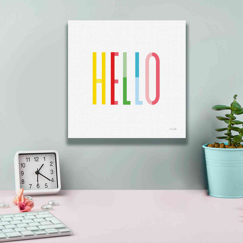 Image of 'Hello' by Ann Kelle Designs, Canvas Wall Art,12 x 12