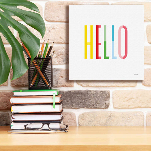 Image of 'Hello' by Ann Kelle Designs, Canvas Wall Art,12 x 12