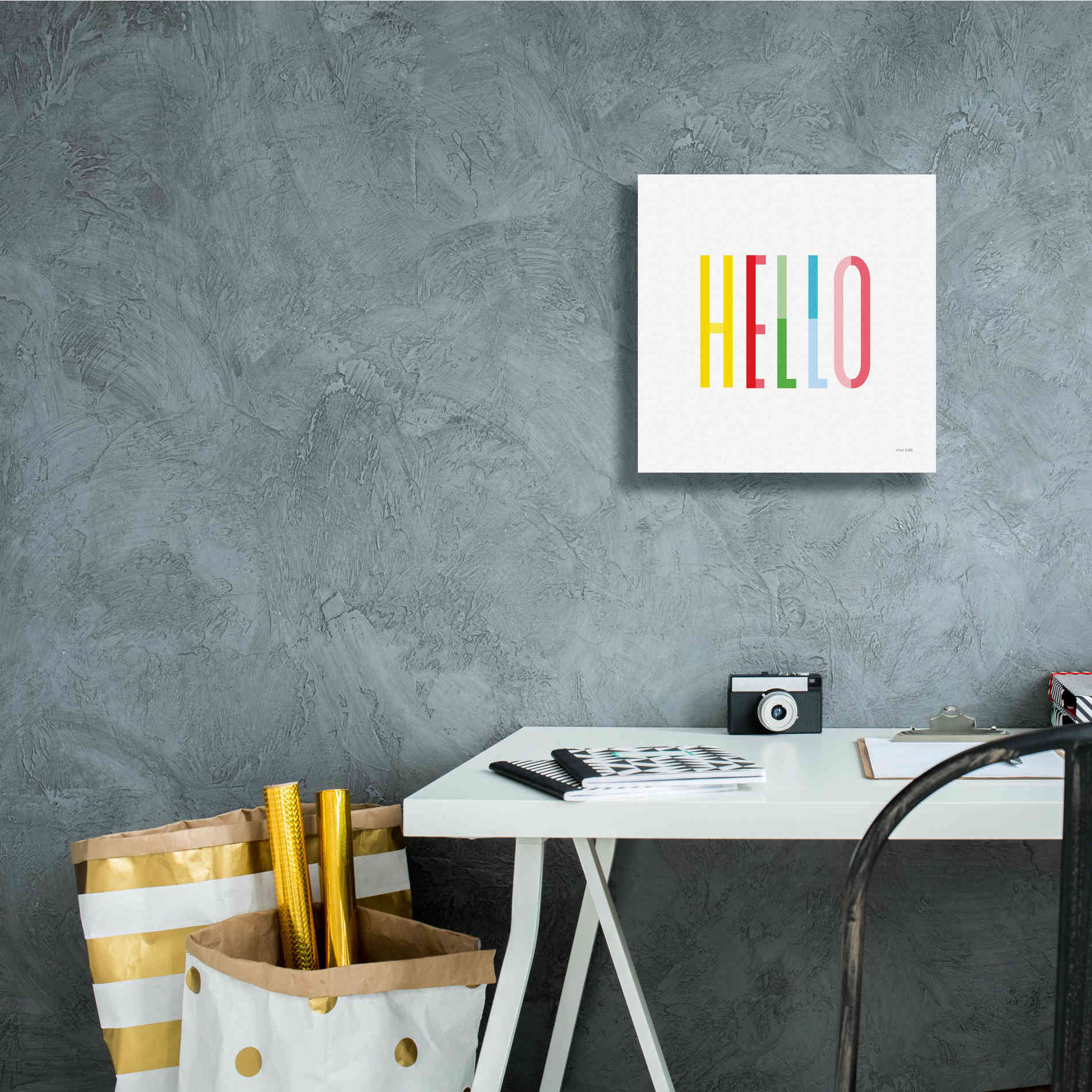 'Hello' by Ann Kelle Designs, Canvas Wall Art,12 x 12