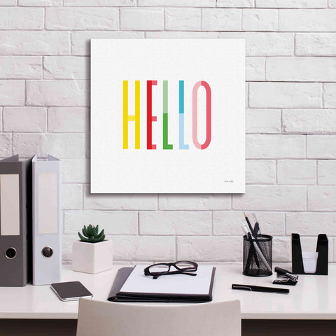 Image of 'Hello' by Ann Kelle Designs, Canvas Wall Art,18 x 18