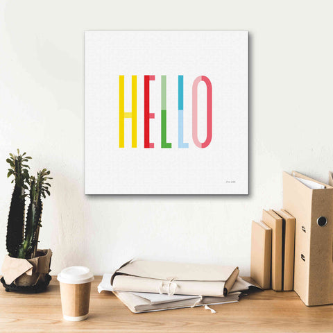 Image of 'Hello' by Ann Kelle Designs, Canvas Wall Art,18 x 18