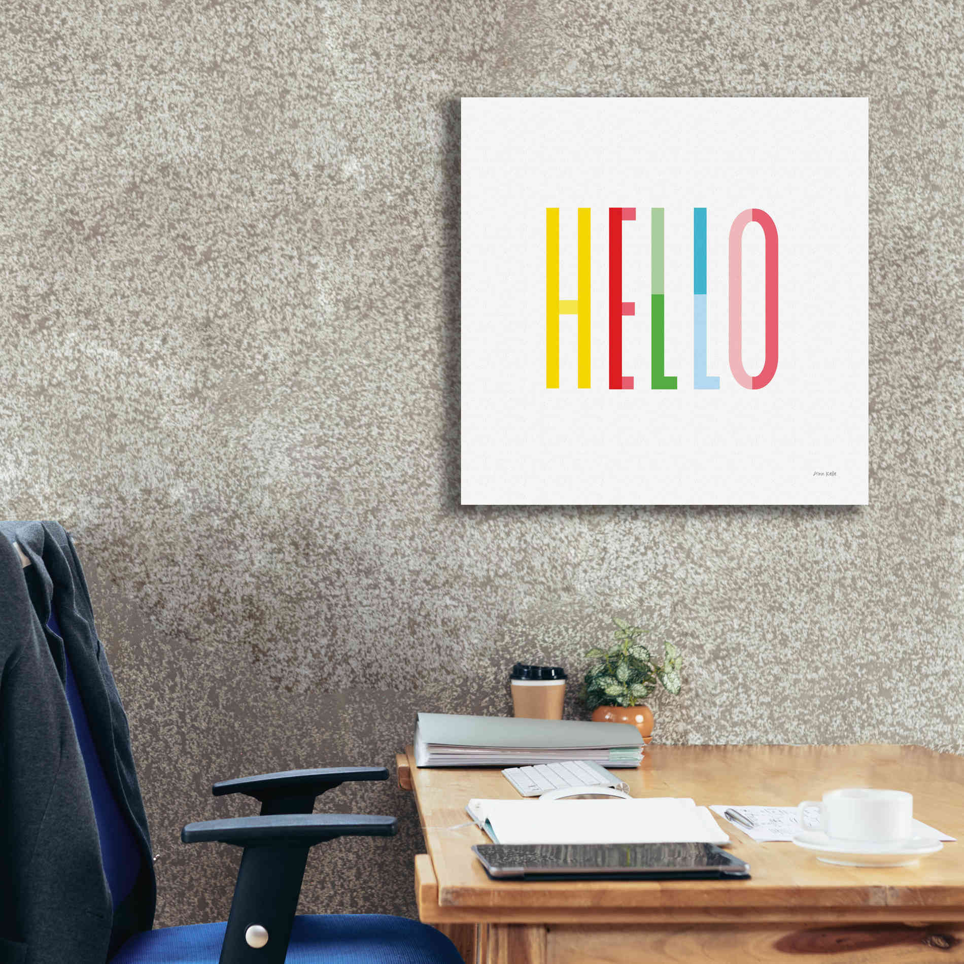 'Hello' by Ann Kelle Designs, Canvas Wall Art,26 x 26