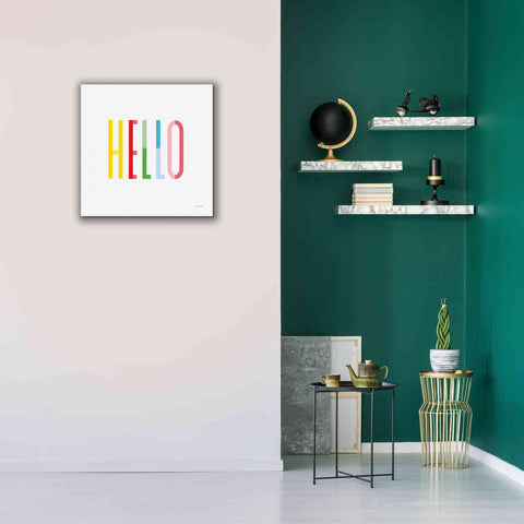 Image of 'Hello' by Ann Kelle Designs, Canvas Wall Art,26 x 26