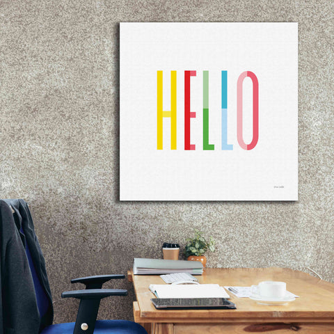 Image of 'Hello' by Ann Kelle Designs, Canvas Wall Art,37 x 37