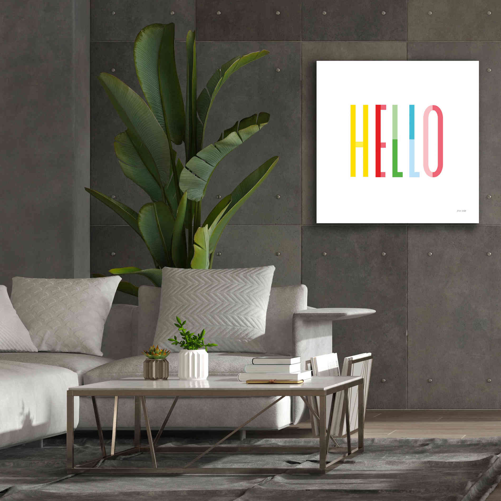 'Hello' by Ann Kelle Designs, Canvas Wall Art,37 x 37