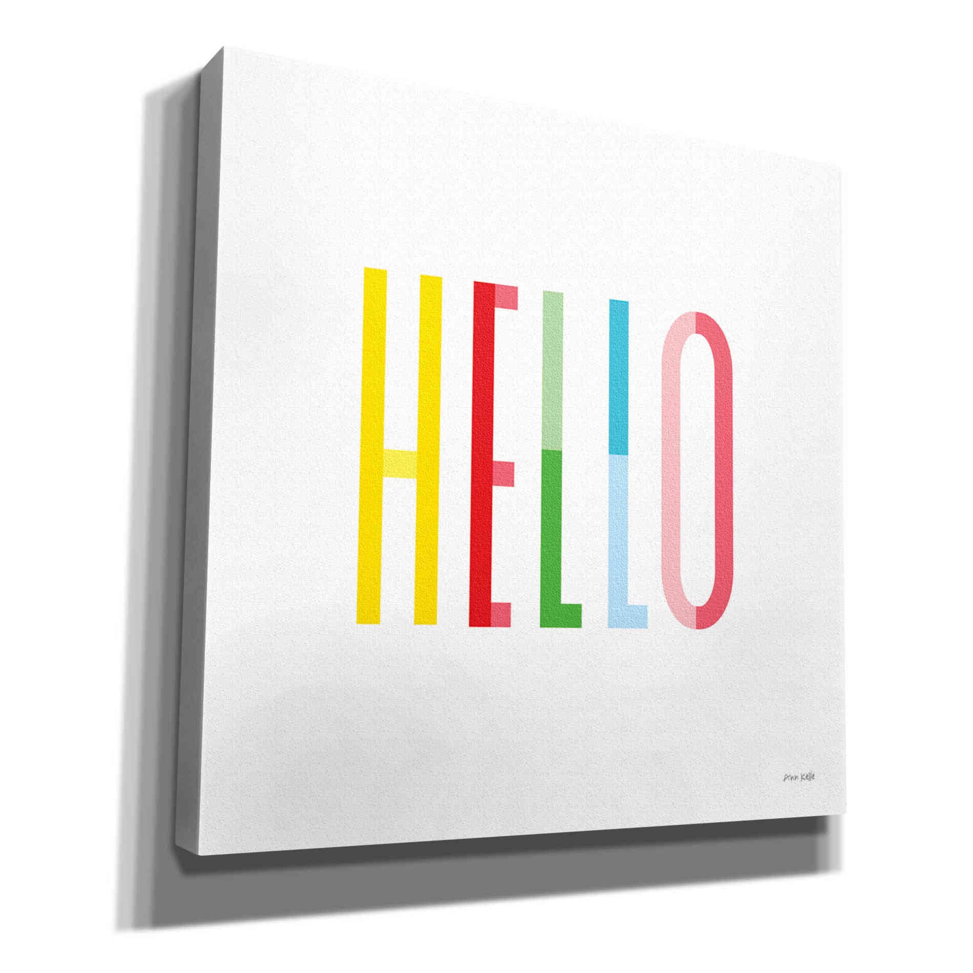 'Hello' by Ann Kelle Designs, Canvas Wall Art,12x12x1.1x0,18x18x1.1x0,26x26x1.74x0,37x37x1.74x0