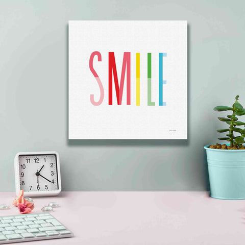 Image of 'Smile' by Ann Kelle Designs, Canvas Wall Art,12 x 12