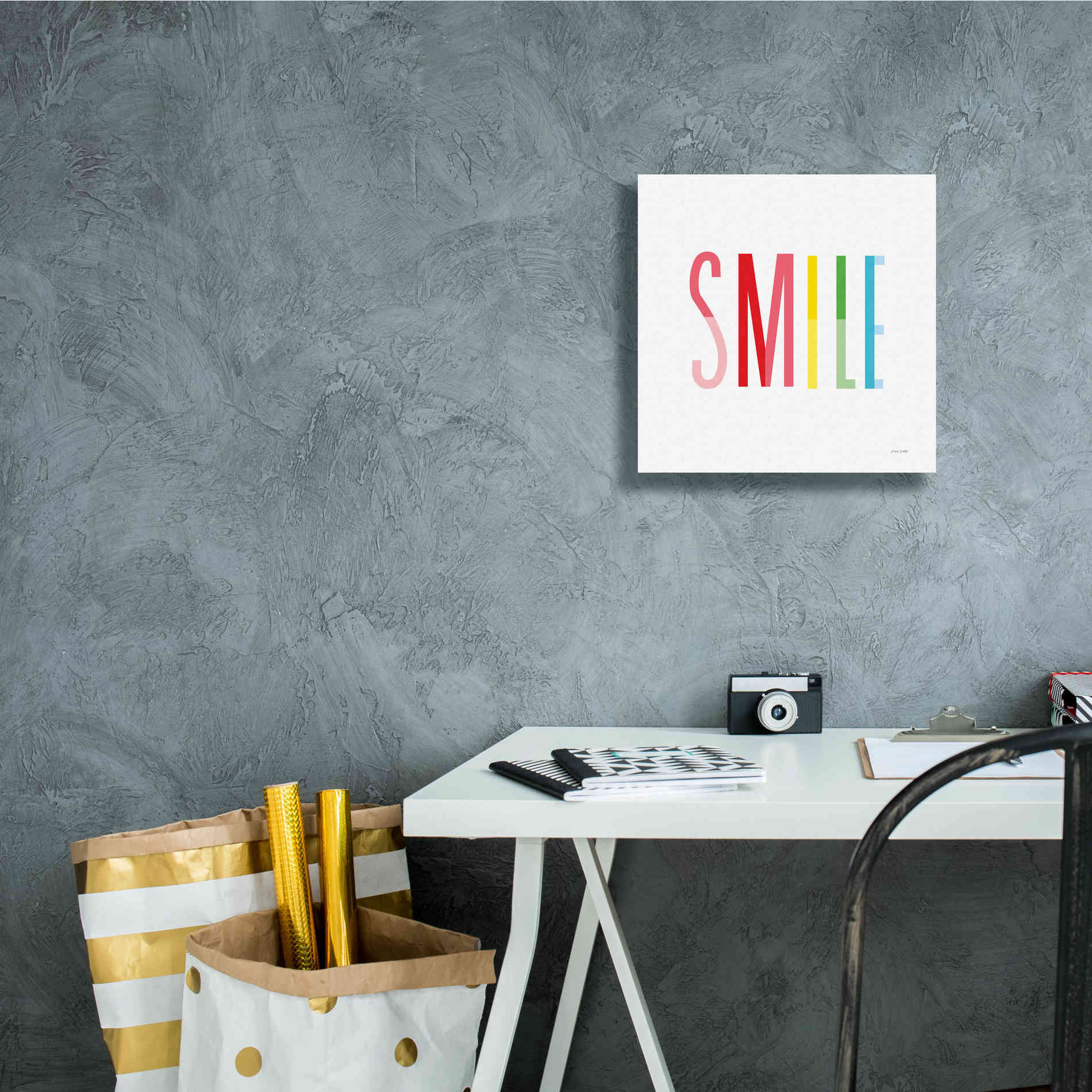 'Smile' by Ann Kelle Designs, Canvas Wall Art,12 x 12