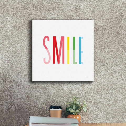 Image of 'Smile' by Ann Kelle Designs, Canvas Wall Art,18 x 18