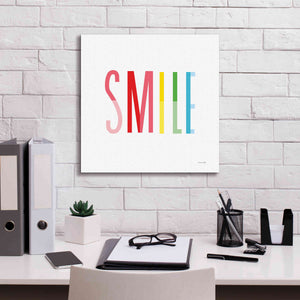 'Smile' by Ann Kelle Designs, Canvas Wall Art,18 x 18
