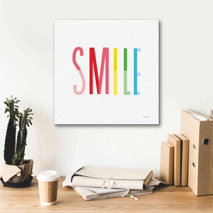'Smile' by Ann Kelle Designs, Canvas Wall Art,18 x 18