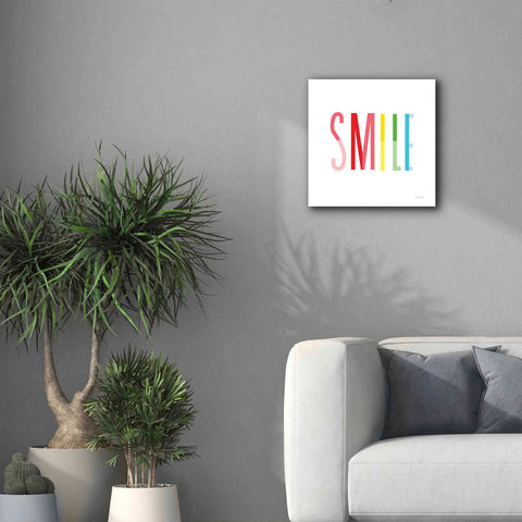 Image of 'Smile' by Ann Kelle Designs, Canvas Wall Art,18 x 18