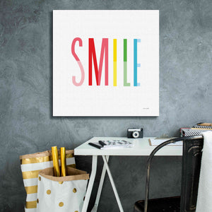 'Smile' by Ann Kelle Designs, Canvas Wall Art,26 x 26