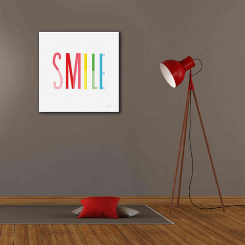Image of 'Smile' by Ann Kelle Designs, Canvas Wall Art,26 x 26