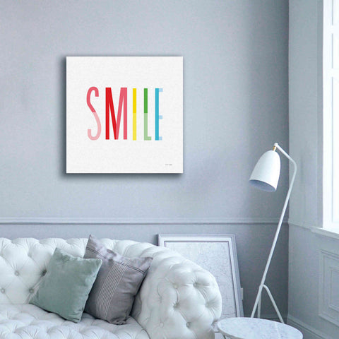 Image of 'Smile' by Ann Kelle Designs, Canvas Wall Art,37 x 37