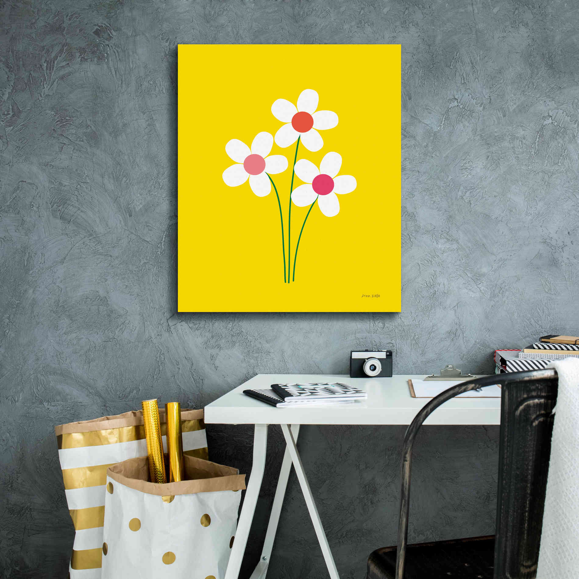'Daisies II' by Ann Kelle Designs, Canvas Wall Art,20 x 24