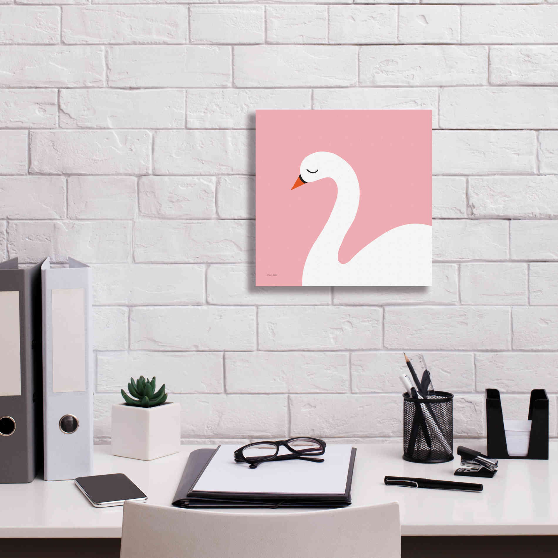 'Swan' by Ann Kelle Designs, Canvas Wall Art,12 x 12