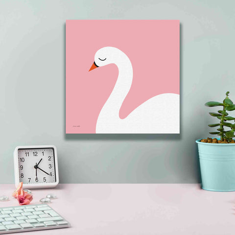 Image of 'Swan' by Ann Kelle Designs, Canvas Wall Art,12 x 12