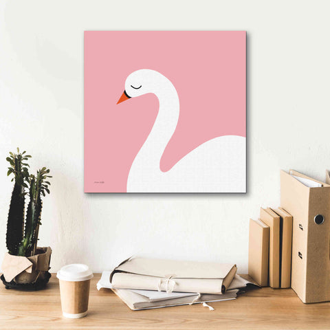 Image of 'Swan' by Ann Kelle Designs, Canvas Wall Art,18 x 18