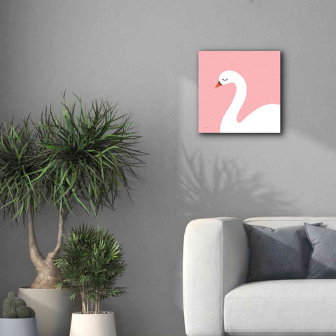 Image of 'Swan' by Ann Kelle Designs, Canvas Wall Art,18 x 18