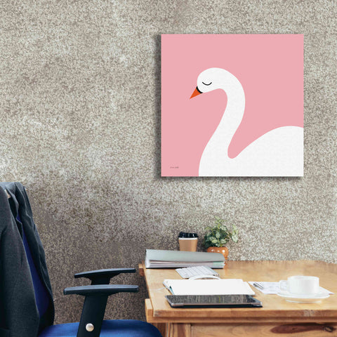 Image of 'Swan' by Ann Kelle Designs, Canvas Wall Art,26 x 26