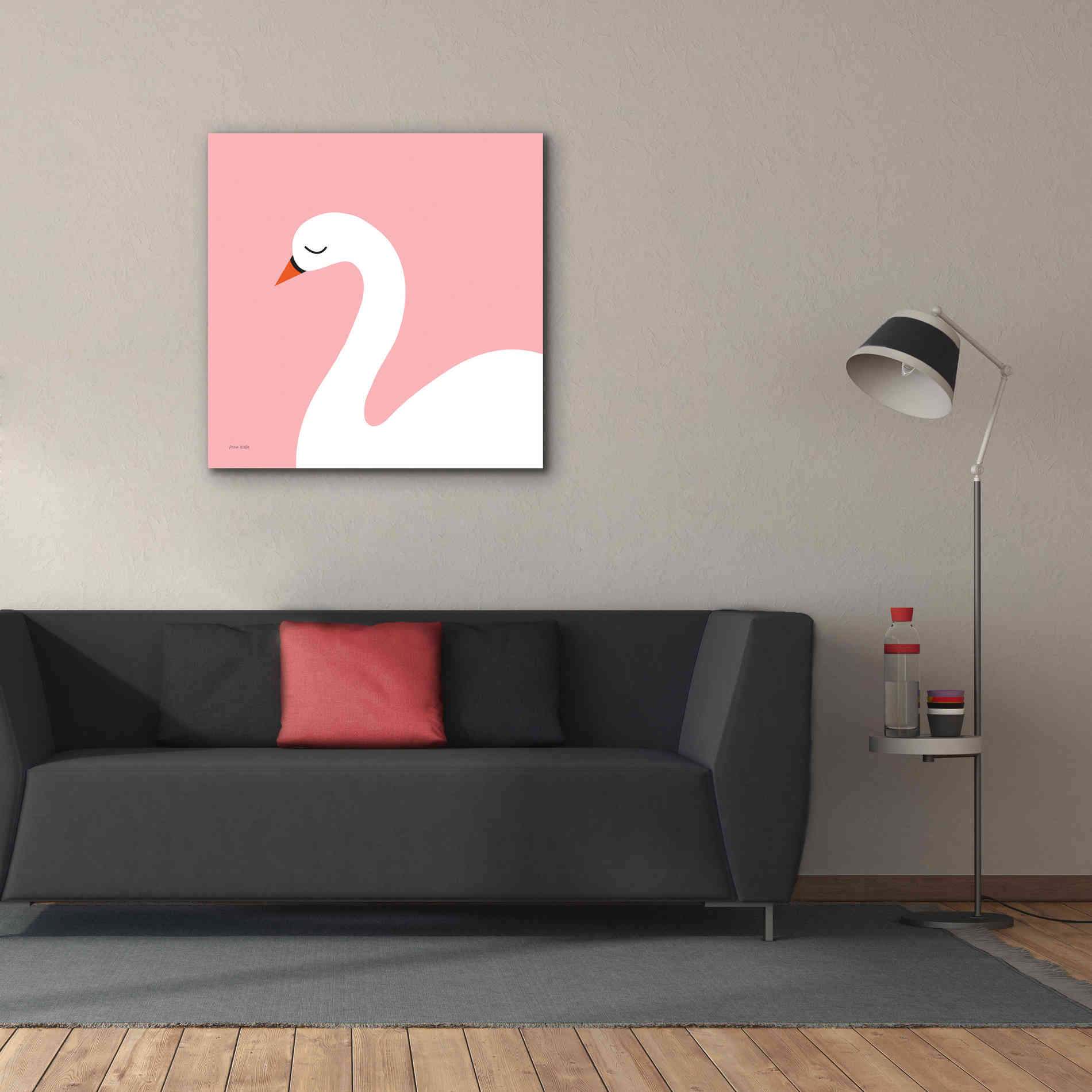 'Swan' by Ann Kelle Designs, Canvas Wall Art,37 x 37