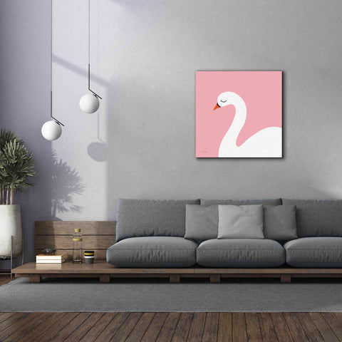Image of 'Swan' by Ann Kelle Designs, Canvas Wall Art,37 x 37