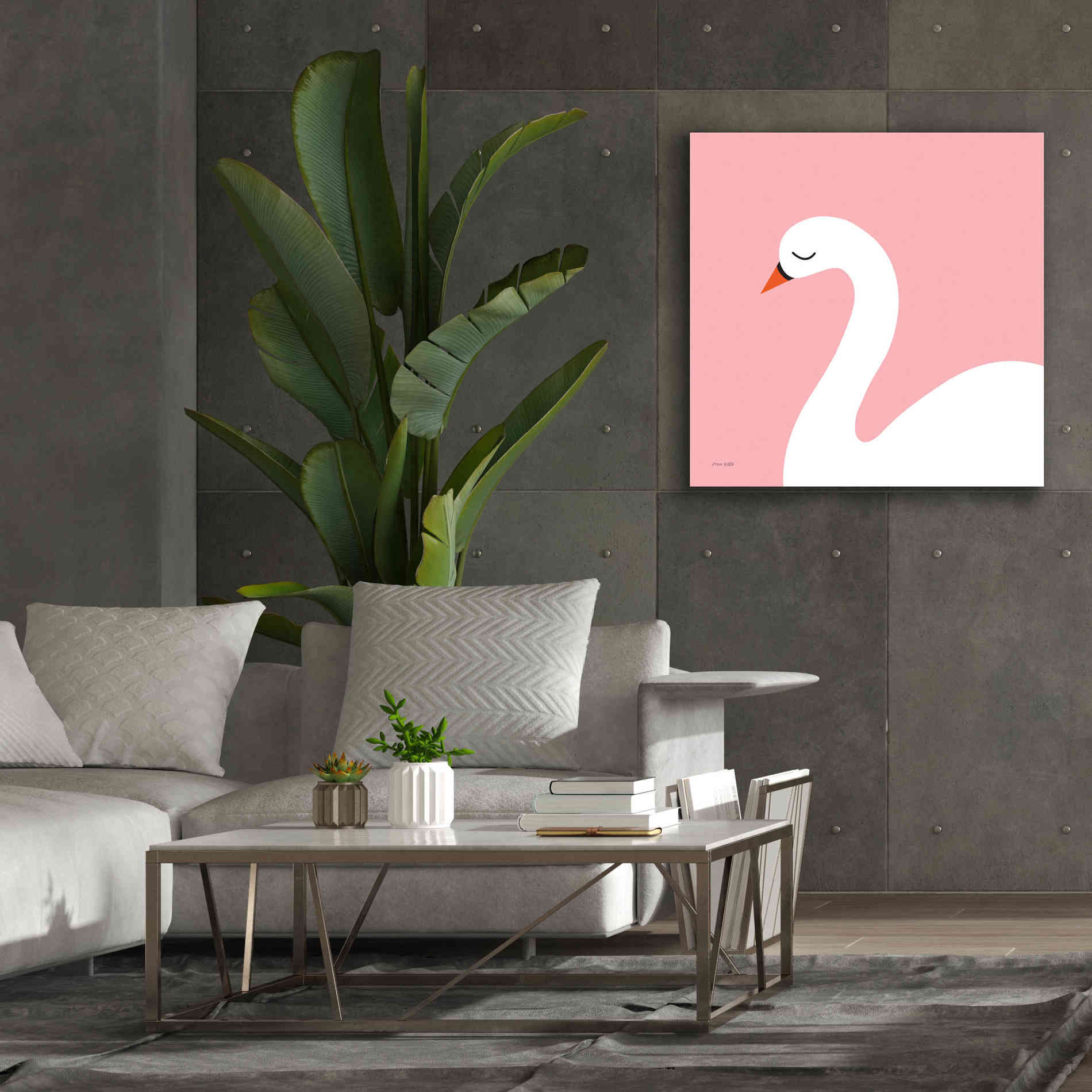 'Swan' by Ann Kelle Designs, Canvas Wall Art,37 x 37