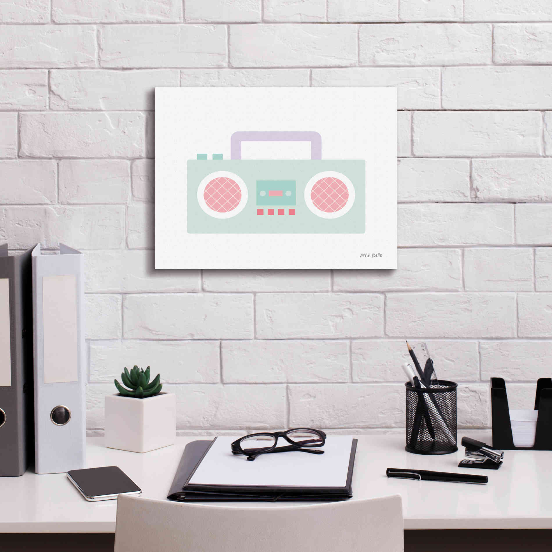 'Boombox' by Ann Kelle Designs, Canvas Wall Art,16 x 12