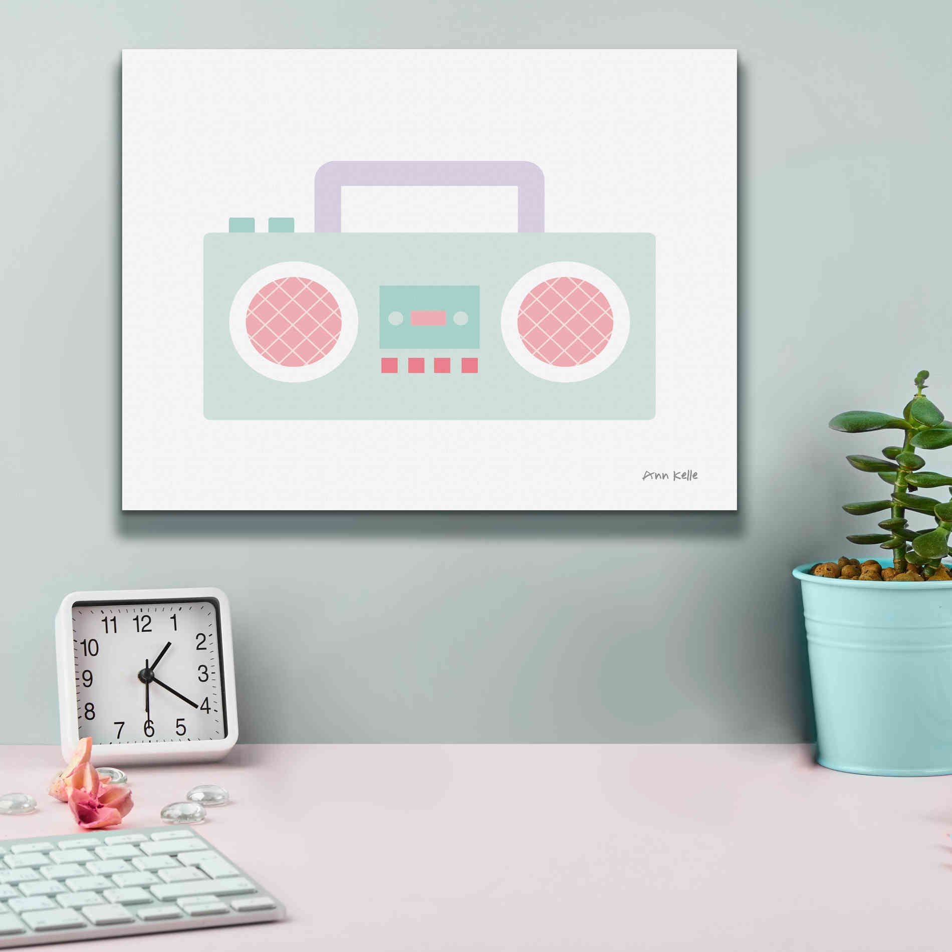 'Boombox' by Ann Kelle Designs, Canvas Wall Art,16 x 12