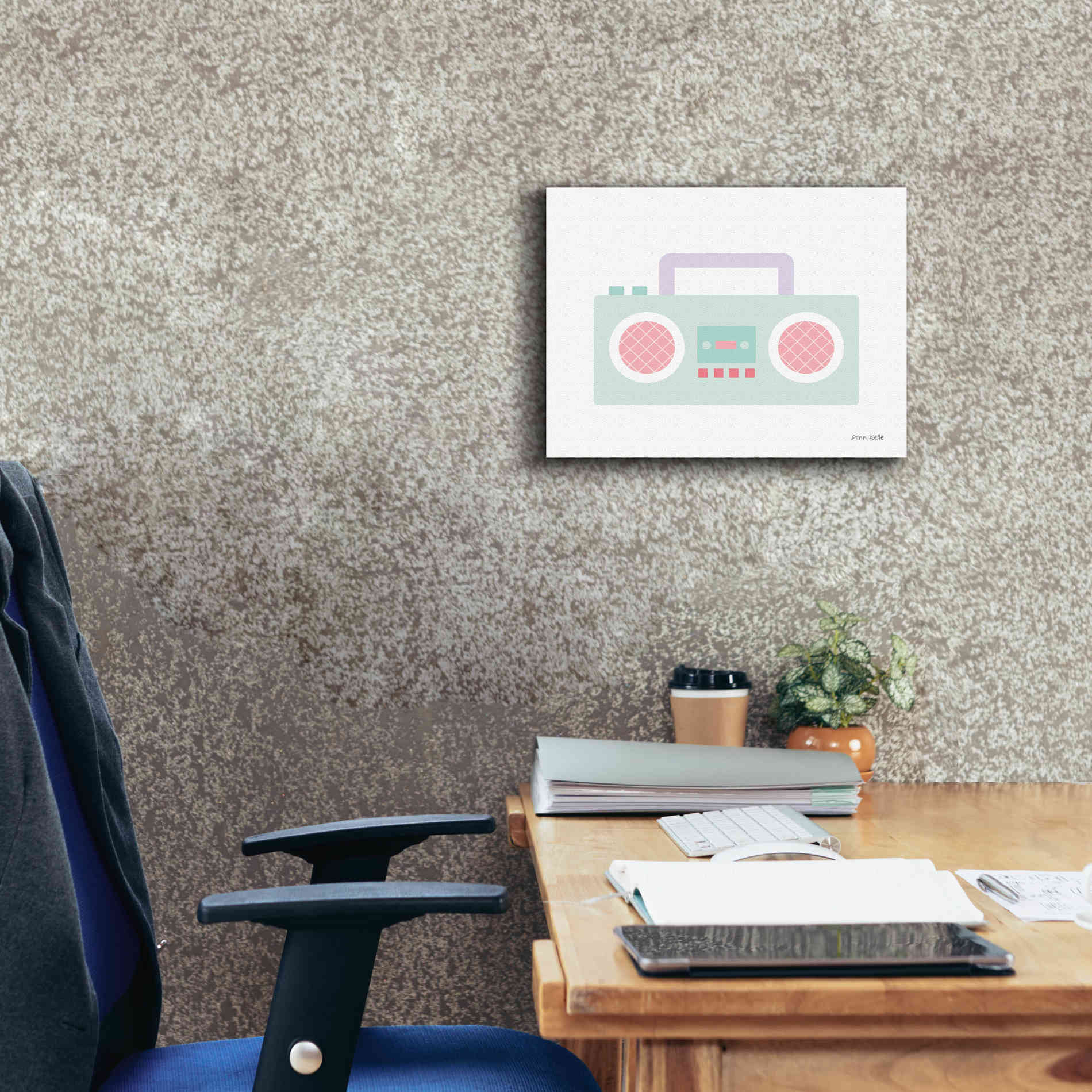 'Boombox' by Ann Kelle Designs, Canvas Wall Art,16 x 12