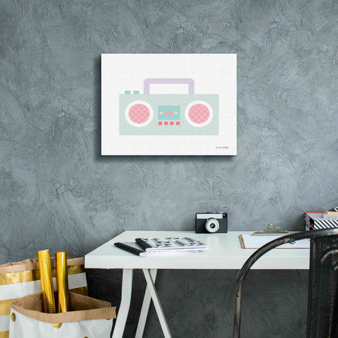 Image of 'Boombox' by Ann Kelle Designs, Canvas Wall Art,16 x 12