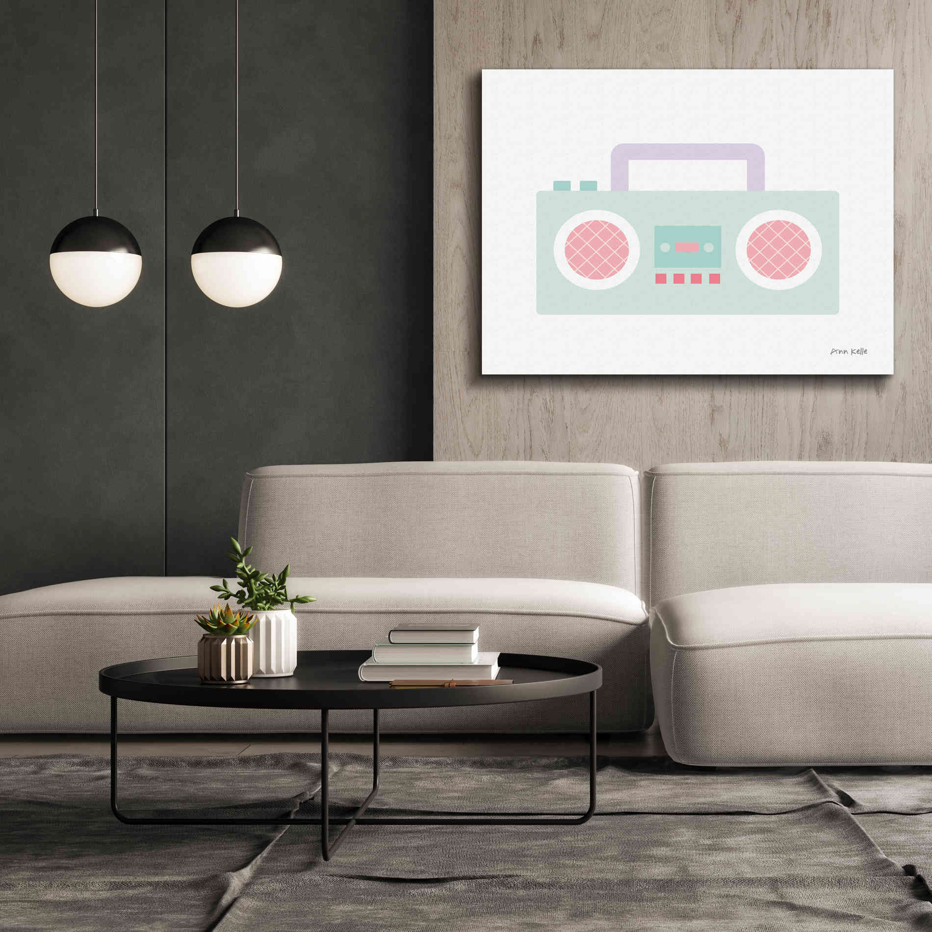 'Boombox' by Ann Kelle Designs, Canvas Wall Art,54 x 40