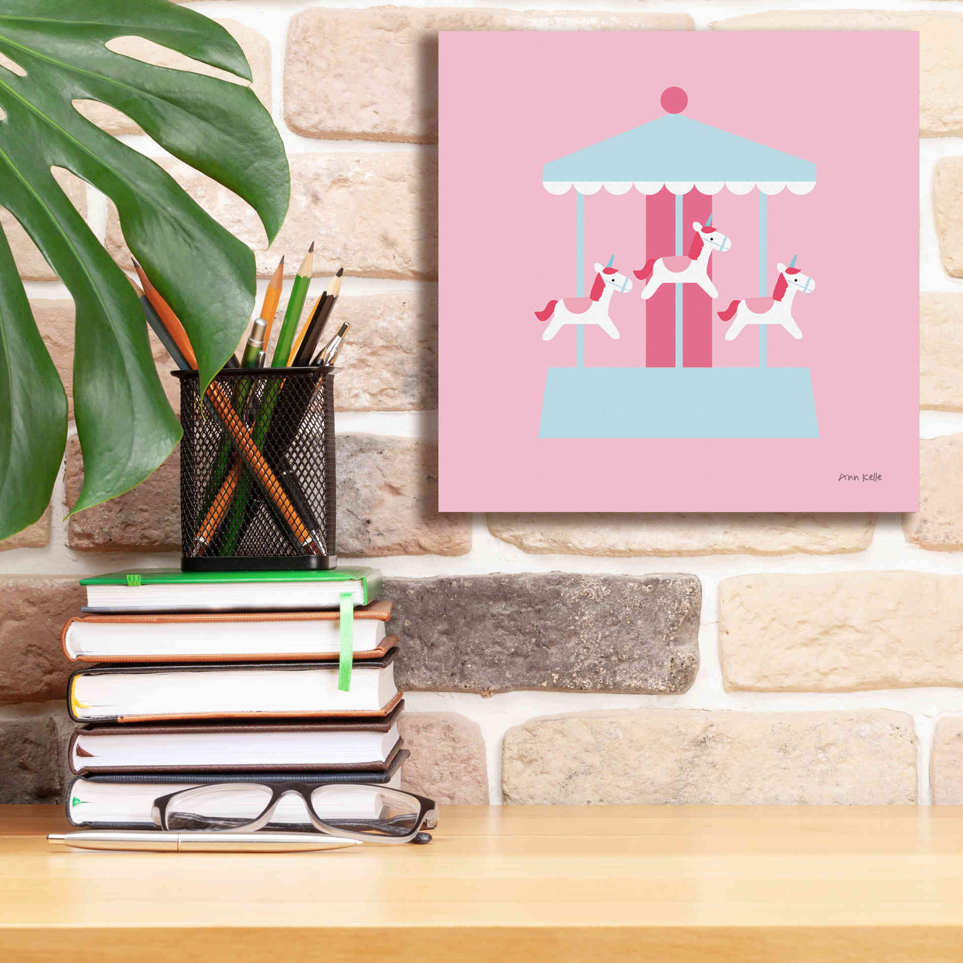 'Merry Go Round' by Ann Kelle Designs, Canvas Wall Art,12 x 12