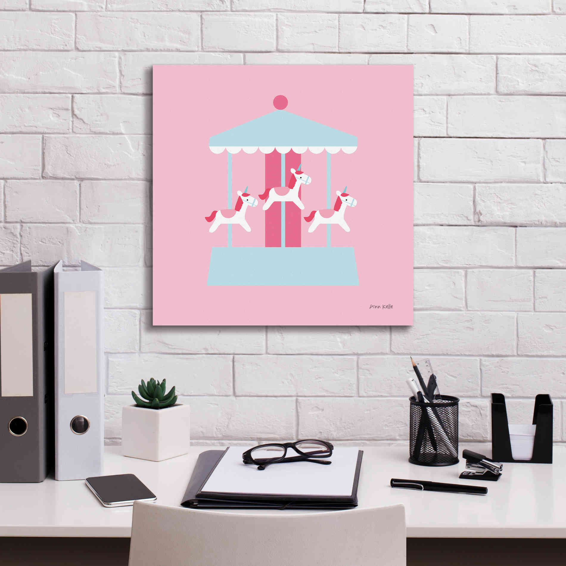 'Merry Go Round' by Ann Kelle Designs, Canvas Wall Art,18 x 18