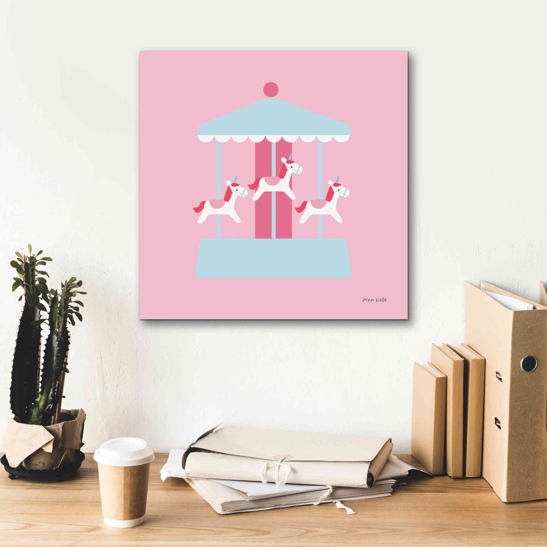 'Merry Go Round' by Ann Kelle Designs, Canvas Wall Art,18 x 18