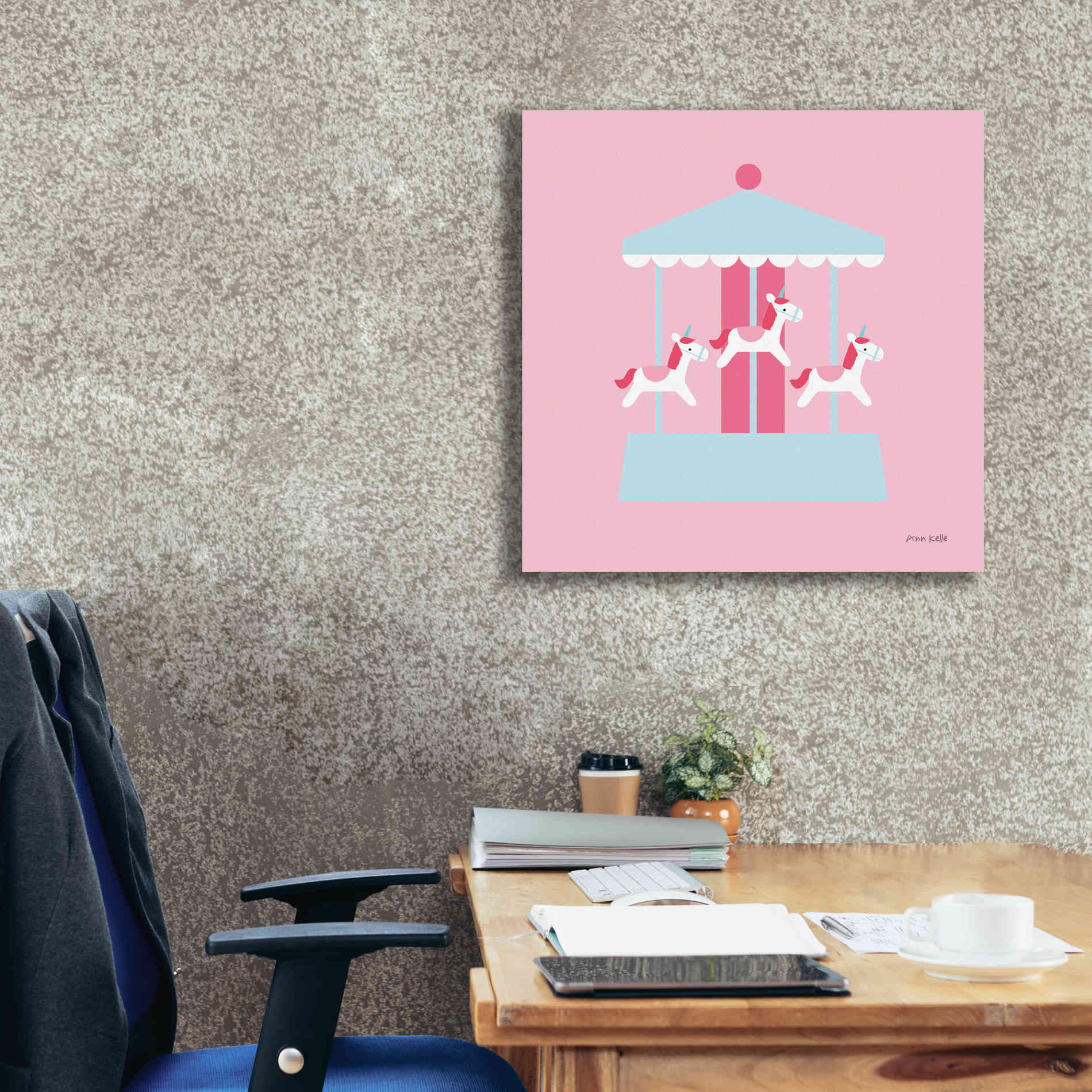 'Merry Go Round' by Ann Kelle Designs, Canvas Wall Art,26 x 26