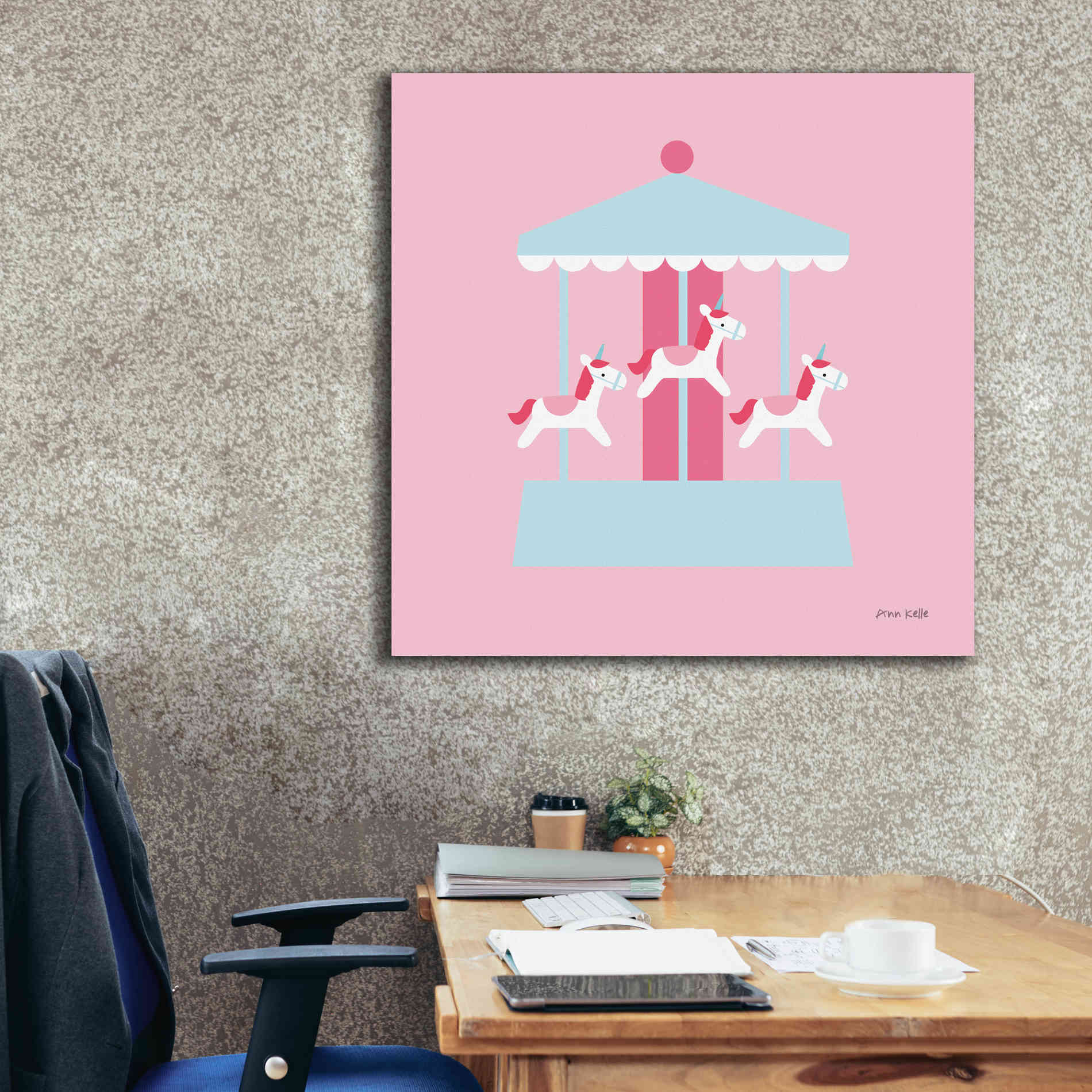 'Merry Go Round' by Ann Kelle Designs, Canvas Wall Art,37 x 37