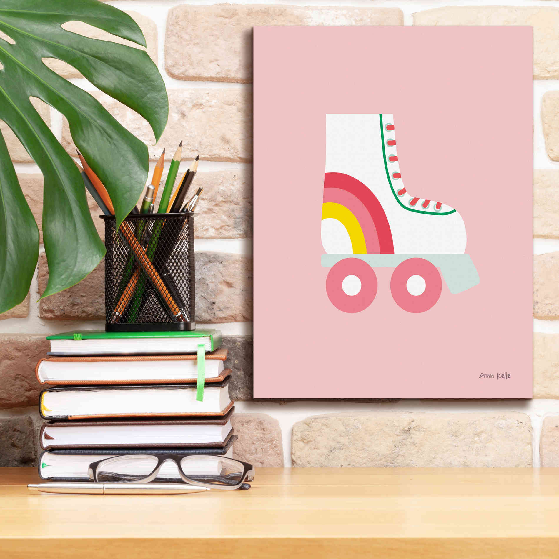 'Rollerskate' by Ann Kelle Designs, Canvas Wall Art,12 x 16