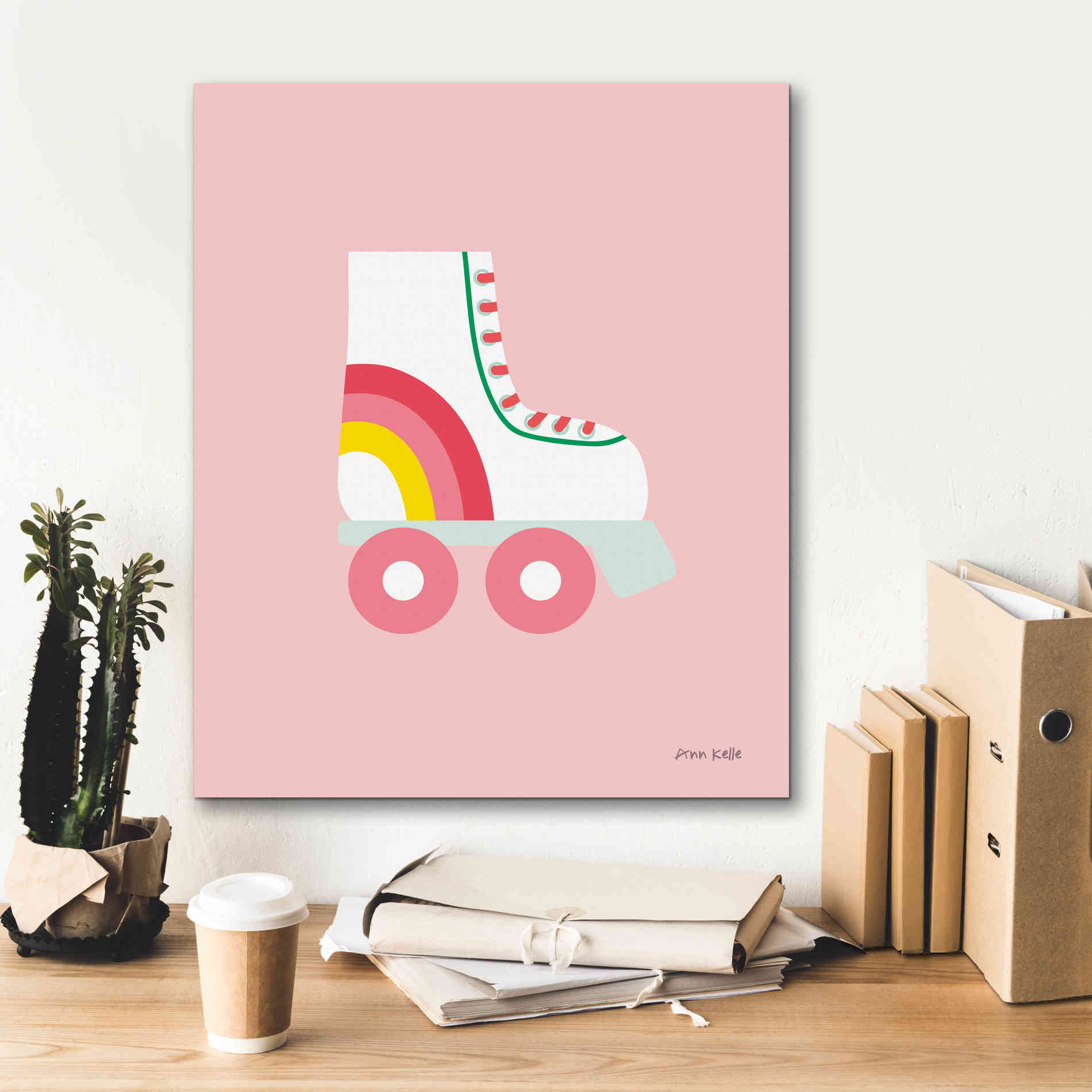 'Rollerskate' by Ann Kelle Designs, Canvas Wall Art,20 x 24